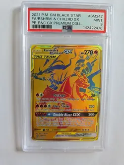 2021 POKEMON SM BLACK STAR PROMO SM247 FULL ART/RESHIRAM & CHARIZARD GX RESHIRAM - Image 1
