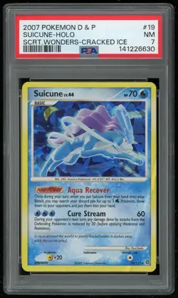 Pokemon TCG Suicune lv.44 Holo Cracked Ice 19/132 Secret Wonders PSA 7 NM - Image 1