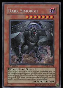Dark Simorgh SOVR-EN092 SOVR Secret Rare Stardust Overdrive 1st Edition Yu-Gi-Oh - Image 1