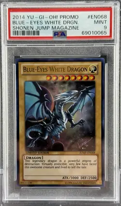 2014 Yu-Gi-Oh! Shonen Magazine Blue-Eyes White Dragon Promo JUMP-EN068 PSA 9 - Image 3