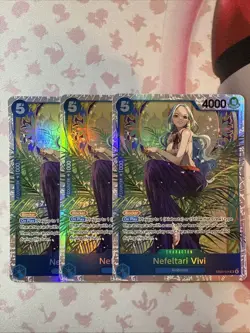 3x Bandai One Piece Card Game Nefeltari Vivi EB03-024 Foil Super Rare - Image 1