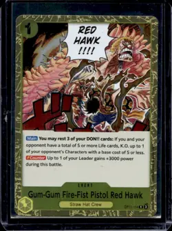 2025 One Piece Gum-Gum Fire-Fist Pistol Red Hawk Rare #OP11-114 - Image 1