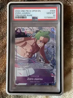 2024 ONE PIECE OP09-EMPERORS IN THE NEW WORLD TREASURE RARE ZORO-JUUROU PSA 10 - Image 1