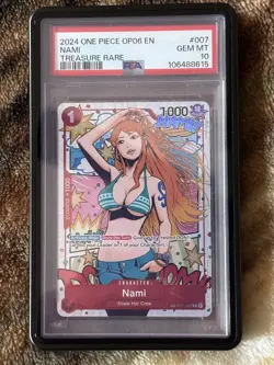 2024 ONE PIECE OP06-WINGS OF THE CAPTAIN TREASURE RARE #007 NAMI PSA 10 - Image 1