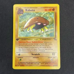 Pokemon TCG Kabuto Fossil 1st Edition 50/62 NM to MINT HIGH GRADE card WOTC - Image 1