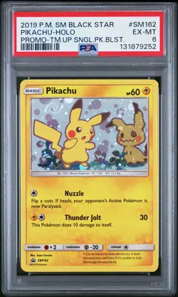 Pikachu SM162 Holo Promo Team Up Single Pack Blisters Pokemon PSA 6 *252 - Image 1