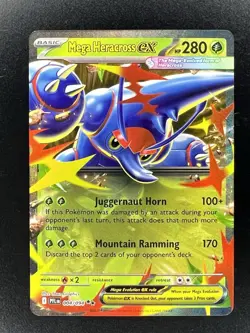 Pokemon TCG Mega Evolution Phantasmal Flames Mega Heracross Ex 004/094 - Image 1