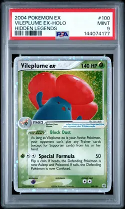 2004 POKEMON EX HIDDEN LEGENDS #100 VILEPLUME EX-HOLO PSA 9 - Image 1