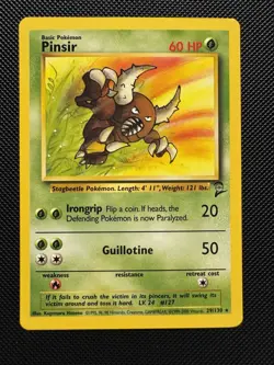 Pokemon TCG Pinsir 29/130 Base Set 2 Rare Near Mint 1999 WoTC - Image 1