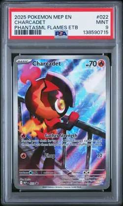 2025 POKEMON Phantasmal Flames #022 CHARCADET PSA 9 PROMO - Image 1