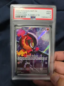2025 POKEMON Phantasmal Flames #022 CHARCADET PSA 9 PROMO - Image 4