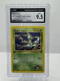 2000 Pokemon Gym Challenge 1st Edition 83/132 Koga's Zubat CGC 9.5 - Image 1