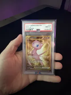 PSA 10 GEM MINT 2023 Pokemon 151 Mew ex #205/165 Hyper Rare Gold Full Art - Image 1