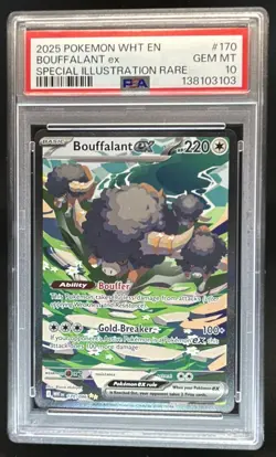 2025 Pokemon White Flare Bouffalant ex Special Illustration Rare #170/086 PSA 10 - Image 1