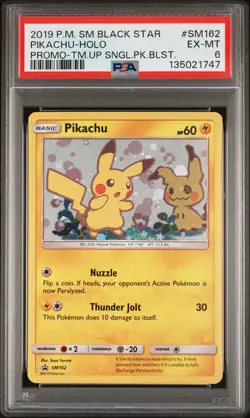 Pikachu SM162 Holo Promo Team Up Single Pack Blisters Pokemon PSA 6 *747 - Image 1