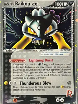 Rocket's Raikou ex 108/107-Secret Rare Holo- Pokemon 2005 Ex Deoxys -NM - Image 3