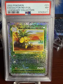 2002 POKEMON LEGENDARY COLLECTION #23 EXEGGUTOR-REVERSE FOIL PSA 7 - Image 1