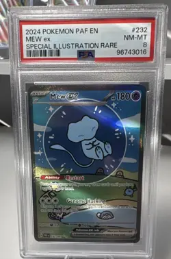 Pokemon TCG 2024 Mew ex #232 Special Illustration Rare Holo PSA 8 English - Image 1