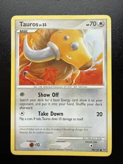 FREE SHIPPING 2009 Pokemon Platinum Base Set Tauros 98/127 Common Basic - Image 1
