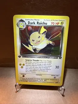 2000 Pokemon Team Rocket Dark Raichu Holo 1st Edition #83 - Image 1