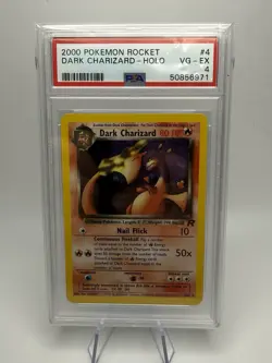 2000 Pokemon Rocket Dark Charizard Holo #4 PSA 4 - Image 1