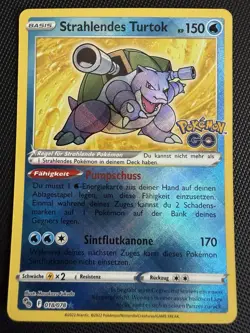 GERMAN Radiant Blastoise 18/78 Pokemon Go Stamped Holo Rare - Strahlendes Turtle - Image 1