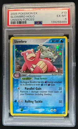 2005 Pokemon EX Unseen Forces Slowbro Holo #13/115 PSA 6 - Image 1