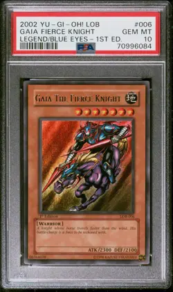 2002 Gaia The Fierce Knight LOB-006 The Legend of Blue Eyes White Dragon PSA 10 - Image 1