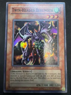 Yugioh! Twin-Headed Behemoth - LOD-063 - Super Rare - 1st Edition NM - Image 1