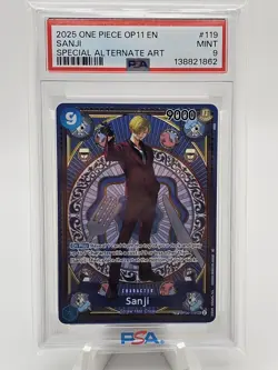2025 One Piece OP11 Sanji SP Alternate Art PSA 9 - Image 1