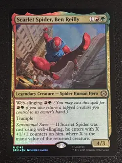 MTG Universes Beyond: Spider-man Scarlet Spider, Ben Reilly Foil 0142 NM Rare - Image 1