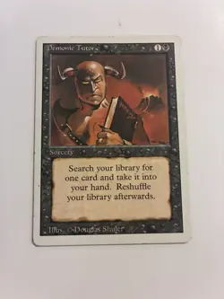 Demonic Tutor Revised Edition HP MTG Heavily Played See - Image 1
