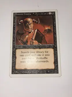 Demonic Tutor Revised Edition HP MTG Heavily Played See - Image 2