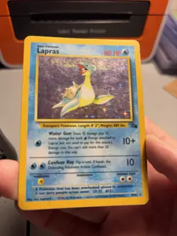 Lapras Fossil Holo Foil Rare Vintage 1999 Pokemon CARD 10/62 Charizard Nintendo - Image 1