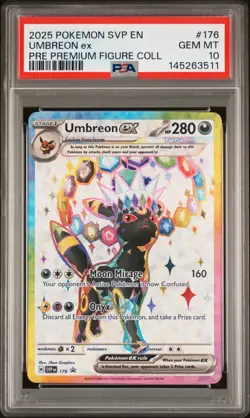 2025 POKEMON SVP EN-SV BLACK STAR PROMO #176 UMBREON EX PSA 10 - Image 1