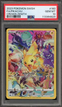 Pokemon Pikachu Crown Zenith Secret Rare Full Art #160 PSA 10 Gem Mint - Image 1