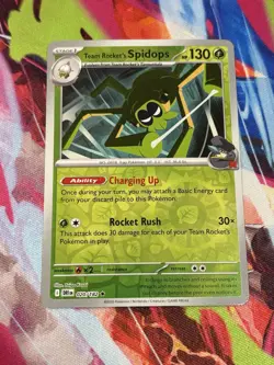 Pokemon Destined Rivals #20/182 Team Rocket's Spidops Reverse Holo - Image 1