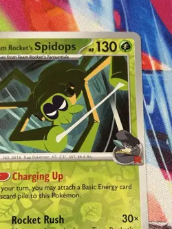 Pokemon Destined Rivals #20/182 Team Rocket's Spidops Reverse Holo - Image 3
