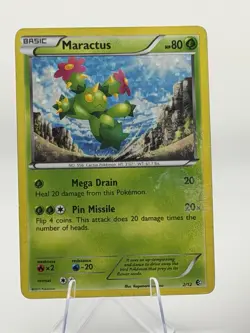 Pokemon TCG Maractus McDonald's 2011 Promo Holo Basic 002/012 80 HP 20 Power - Image 1