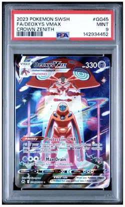 2023 Pokemon SWSH Crown Zenith Full Art #GG45 Deoxys Vmax Mint PSA 9 - Image 1