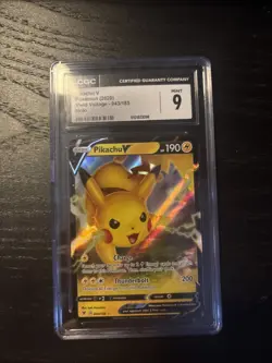 Pikachu V Pokemon TCG 2020 Vivid Voltage 043/185 CGC 9 - Image 1