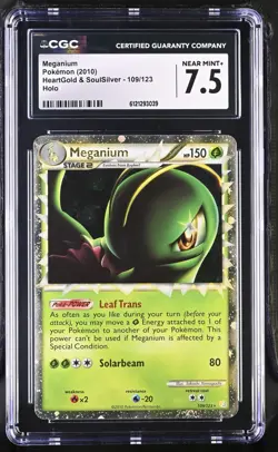 2010 Pokemon Meganium HeartGold & SoulSilver 109/123 CGC NEAR MINT+ 7.5 - Image 1
