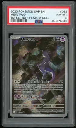Pokemon Mewtwo Full Art Holo Promo 052 151 Premium Collection PSA 8 NM/MT - Image 1