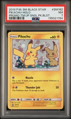 Pikachu SM162 Holo Promo Team Up Single Pack Blisters Pokemon PSA 7 *764 - Image 1