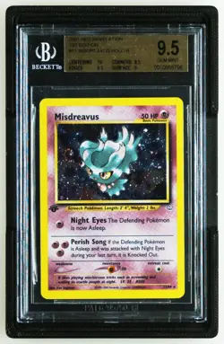 Misdreavus 1st Edition Holo 11/64 Pokemon Neo Revelation SWIRL - BGS 9.5 (Pop 2) - Image 1