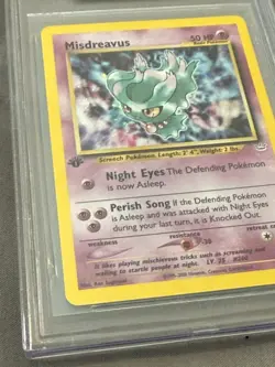 Misdreavus 1st Edition Holo 11/64 Pokemon Neo Revelation SWIRL - BGS 9.5 (Pop 2) - Image 4
