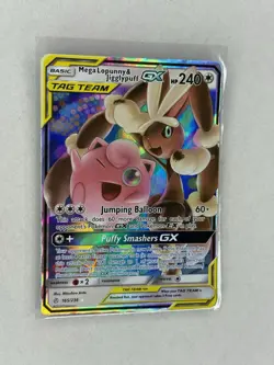 Pokemon Mega Lopunny & Jigglypuff GX 165/236 Cosmic Eclipse TAG TEAM Card NM - Image 2