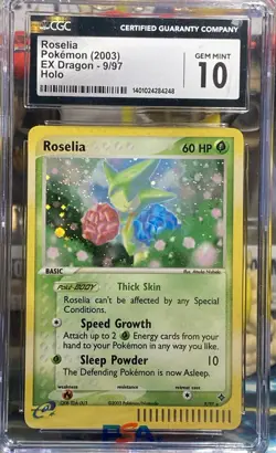 2003 Pokemon EX Dragon Roselia Holo 9/97 CGC GEM MT 10 SWIRL - Image 1