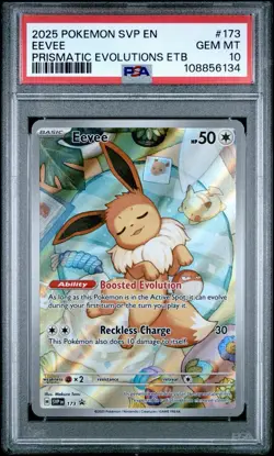 Pokemon TCG Eevee Black Star Promo 173 Prismatic Evolutions PSA 10 - Image 1
