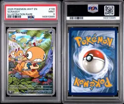 2025 POKEMON WHT EN-WHITE FLARE ILLUSTRATION RARE #138 SCRAGGY PSA 9 - Image 4